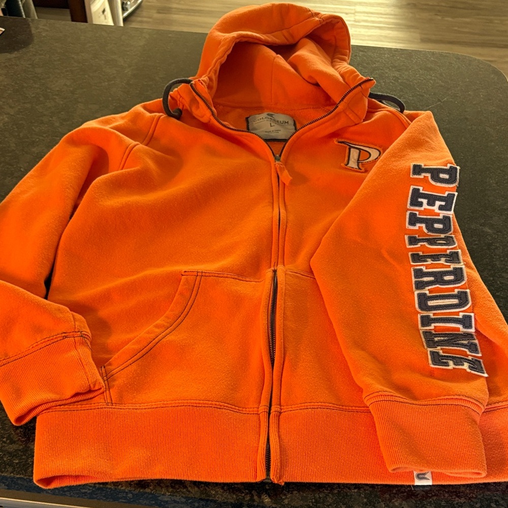 Men’s Vibrant Orange Zip-Up Hoodie.